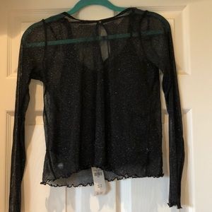 Hollister sparkly mesh top
